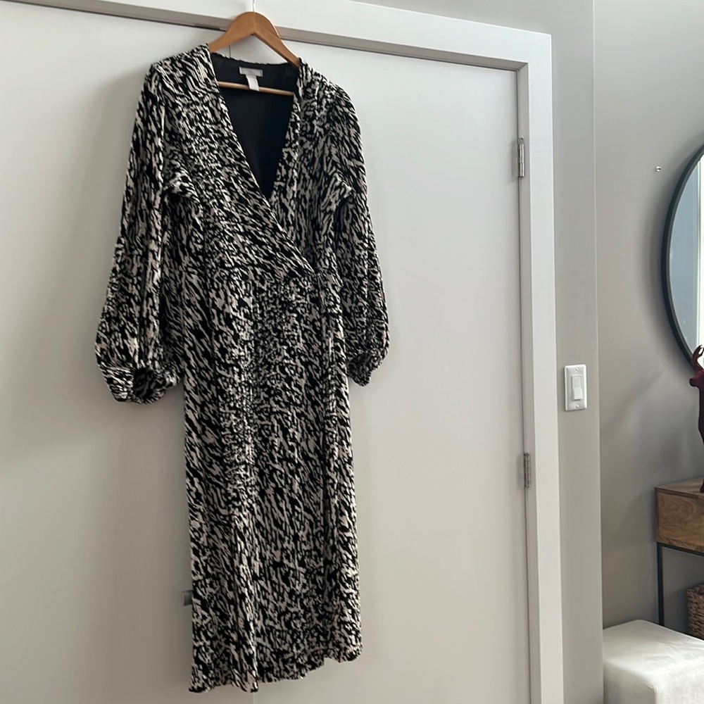 H&M Plisse Wrap Front Dress